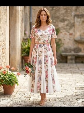 Vintage Starina 90s Cottagecore Floral Lace Maxi Dress - Size Small